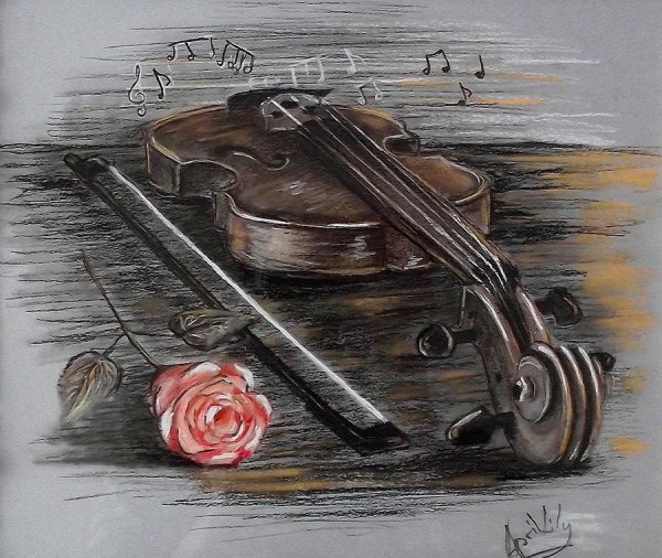 Скрипка карандашом