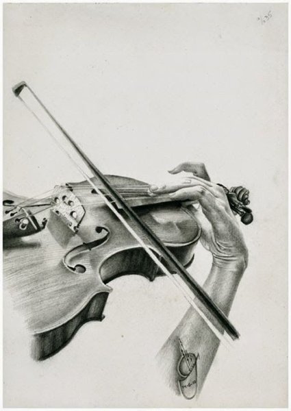 Скрипка набросок