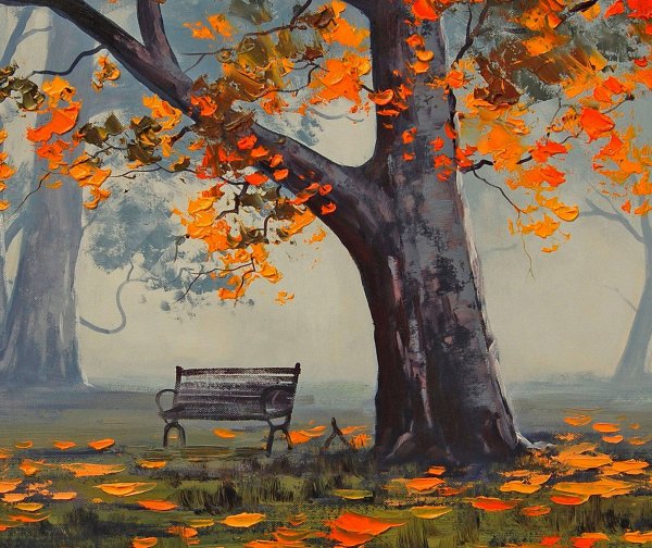 Пейзаж простым карандашом