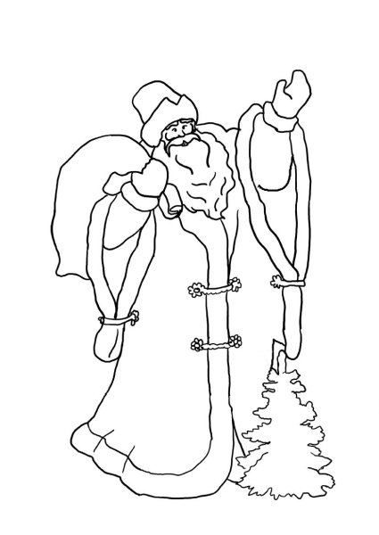 Пошаговое рисование Деда Мороза