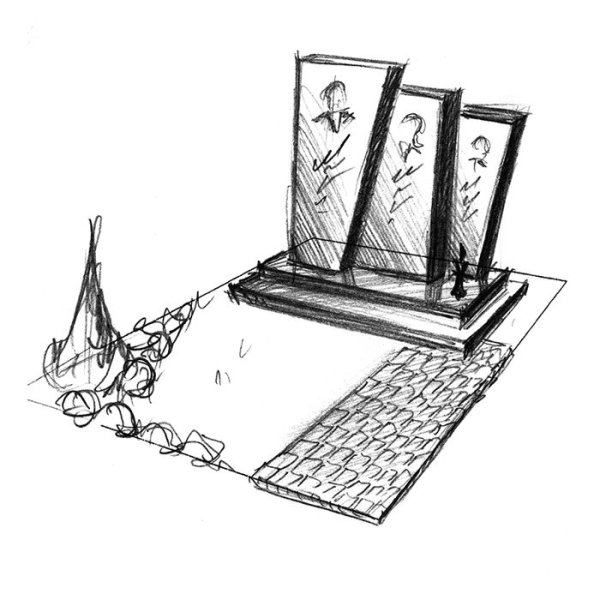 Эскиз мемориального памятника легко