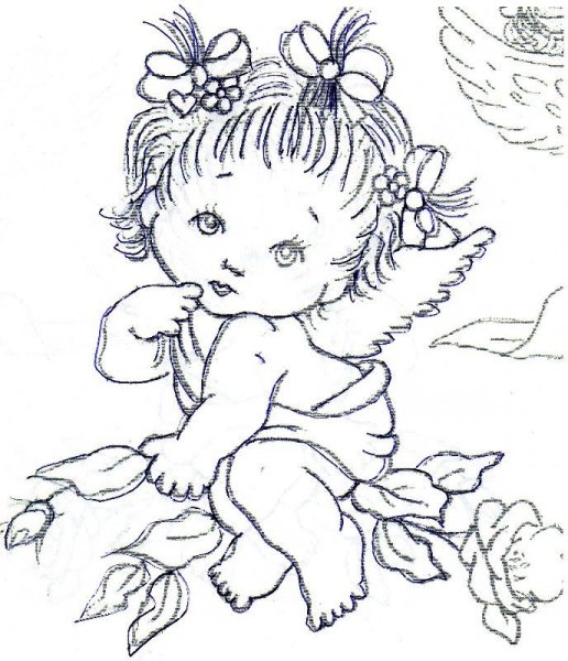 Ангелочки карандашом
