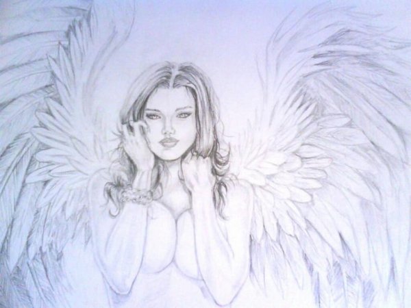Ангел рисунок карандашом