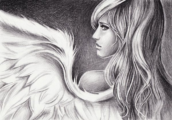 Ангел рисунок карандашом