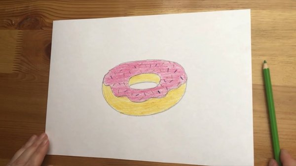 Нарисовать пончик карандашом для детей