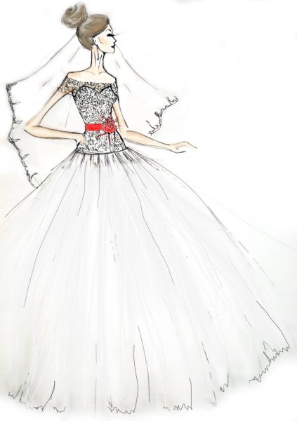 Нарисованные модели в платьях