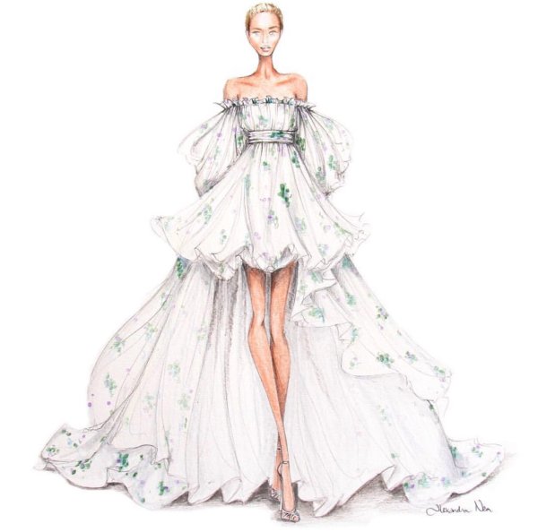 Платье рисунок