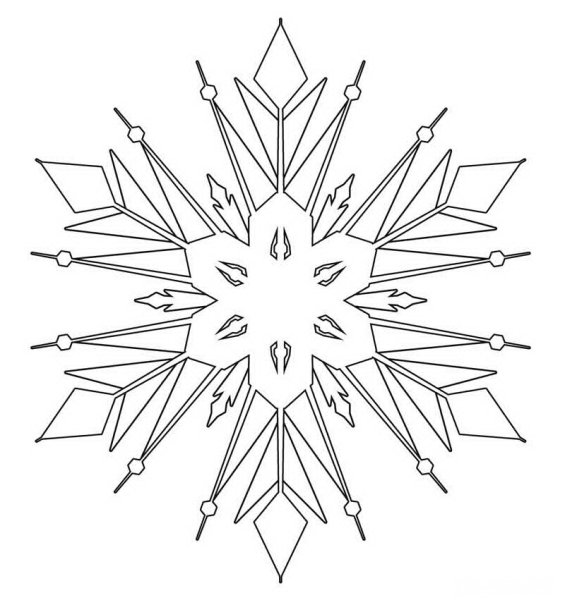 Снежинка раскраска