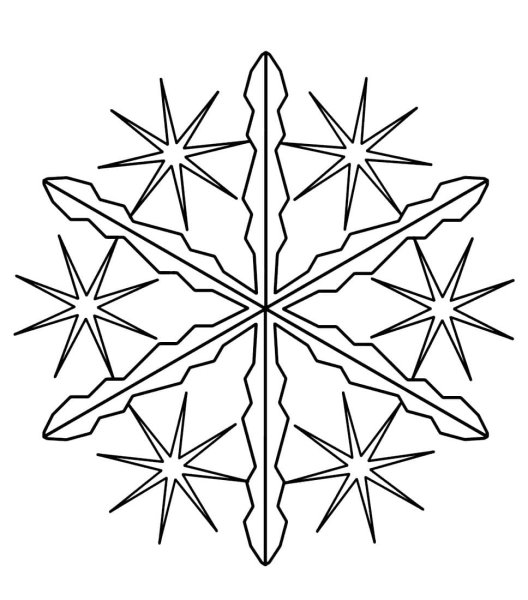 Снежинка трафарет для рисования