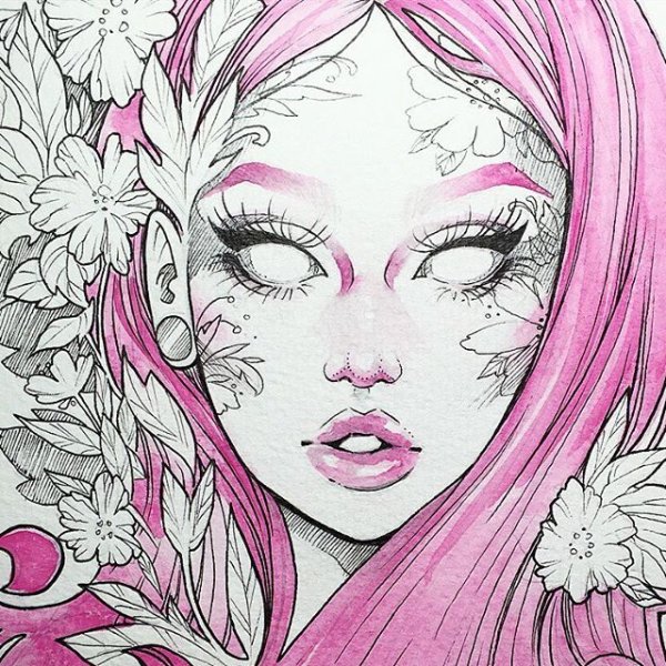 Красивая девушка эскиз