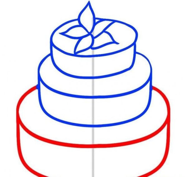 Торт рисунок для детей карандашом