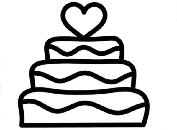 Раскраска торт на день рождения