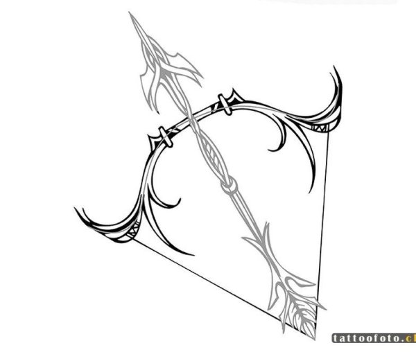 Лук тату эскиз