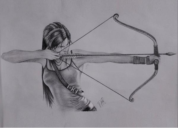 Лучница рисунок карандашом