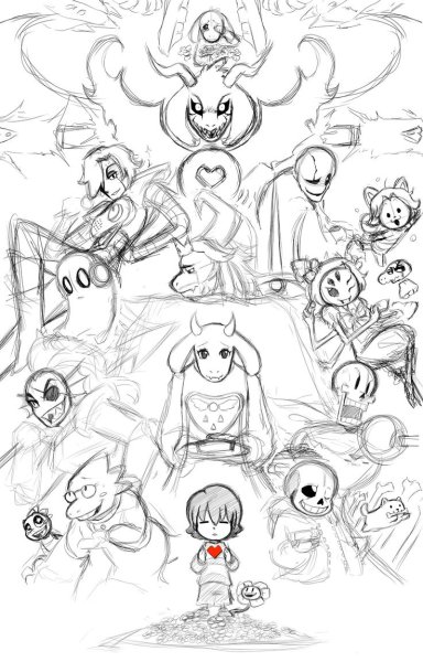 Андертейл персонажи для рисования