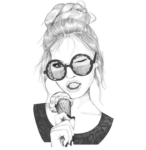 Рисунки девушек карандашом в стиле SWAG