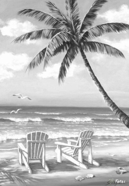 Пляж карандашом