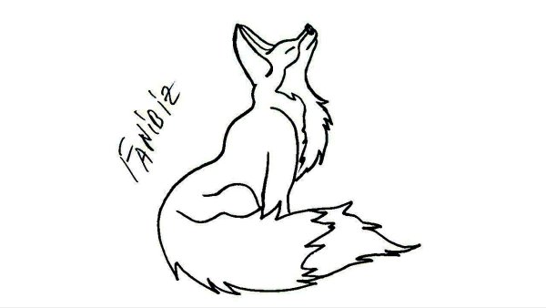Лисичка рисунок для срисовки