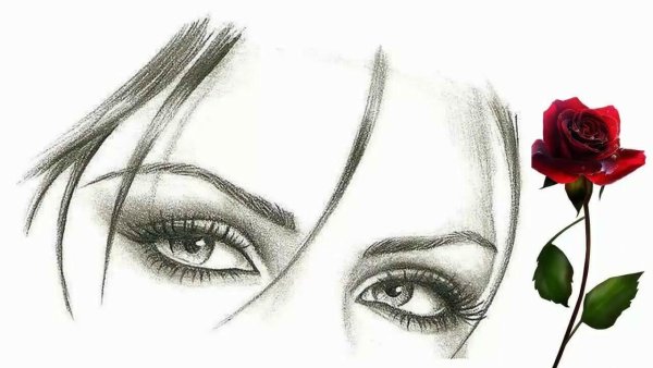 Рисунок девушки карандашом