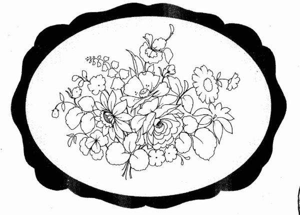 Расписной Жостовский поднос эскиз