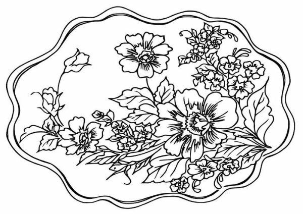 Раскраска Жостово подносы для детей