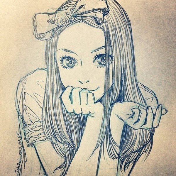 Крутые девушки карандашом