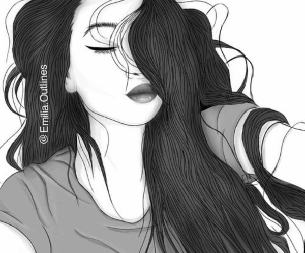 Брюнетка рисунок