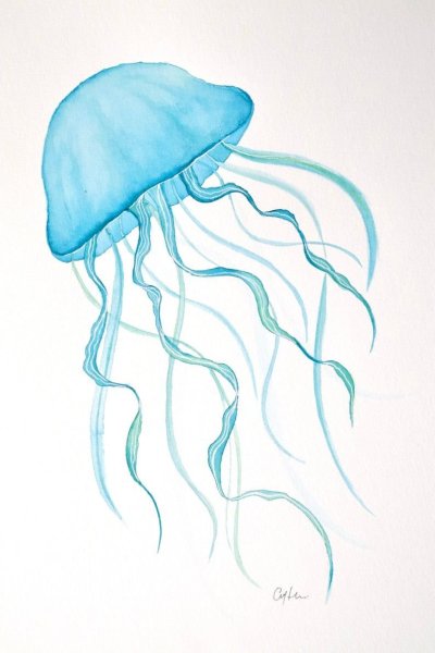 Тату медуза черно белая