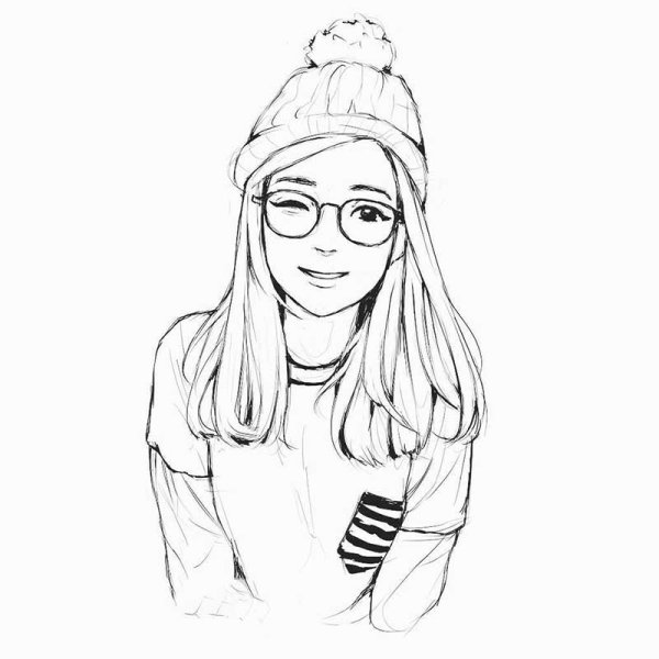 Рисунки для срисовки девушки