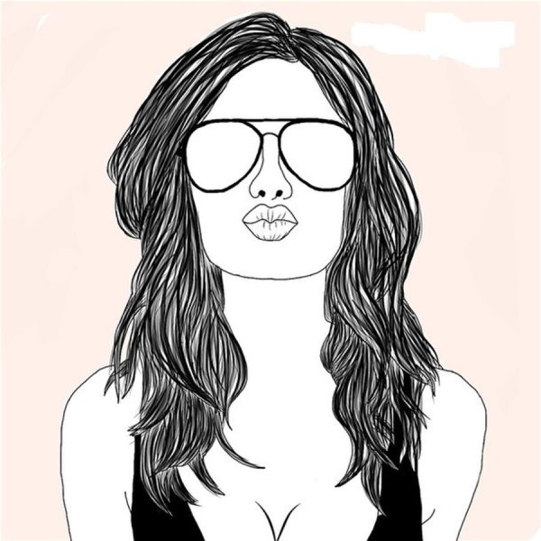 Скетч девочка в очках