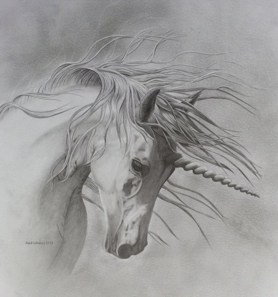 Единорог рисунок карандашом