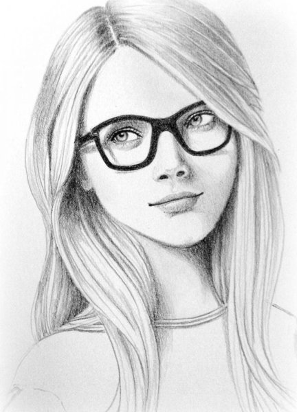 Девушка карандашом