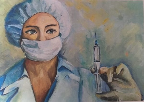 Рисунок медсестры легкий