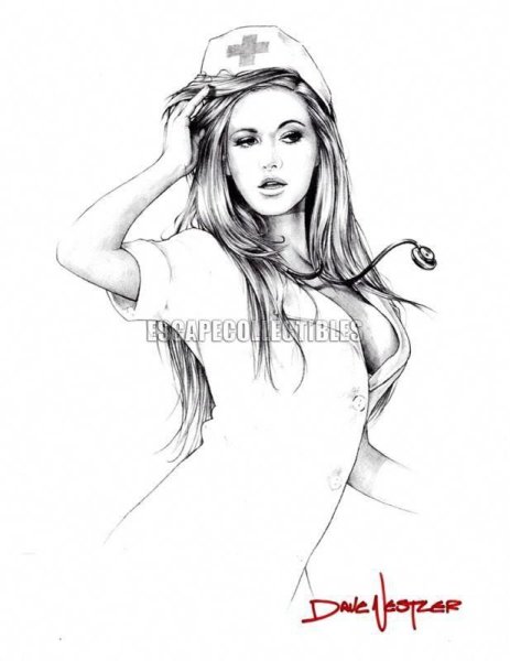 Раскраска медицинская сестра