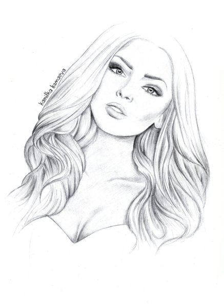 Портрет девушки карандашом