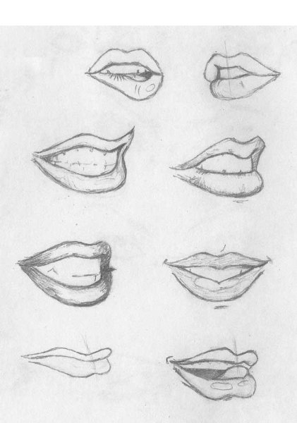 Пошаговое рисование губ