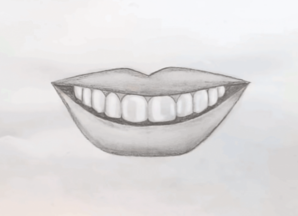 Улыбка рисунок карандашом