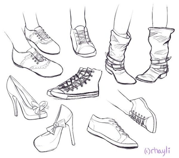 Обувь карандашом