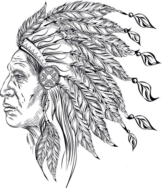 Индеец тату эскиз