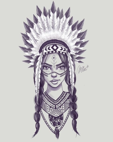 Индеец эскиз