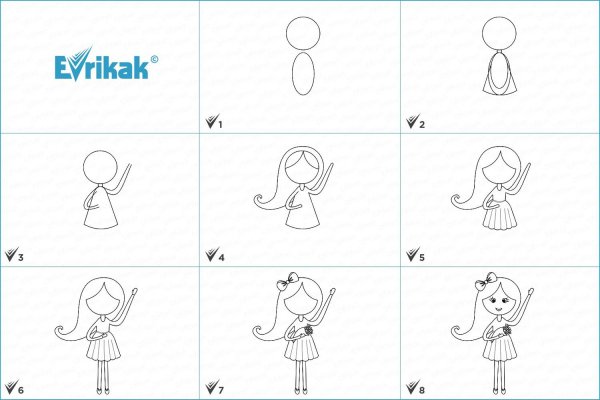 Девочка рисунок пошагово