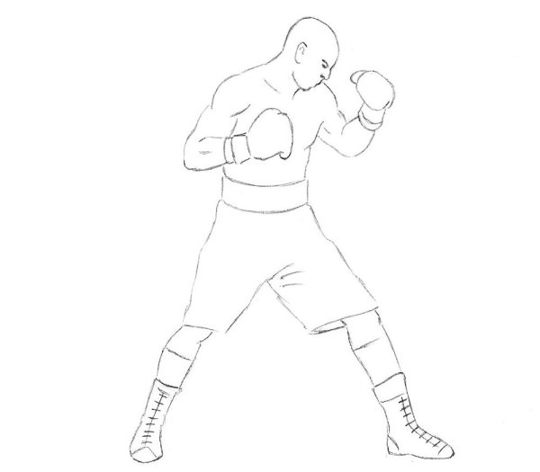 Боксерские перчатки карандашом