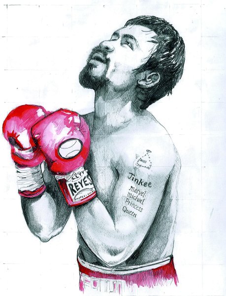 Нарисовать боксерские перчатки