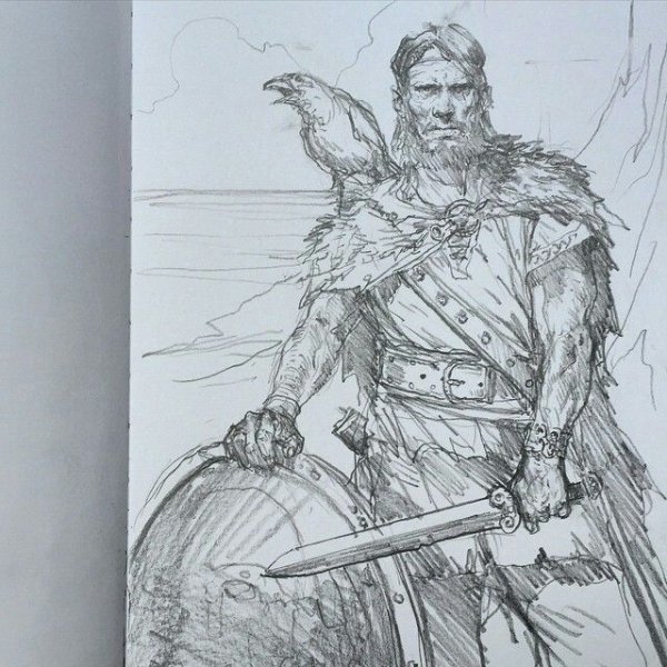 Викинг арт карандашом