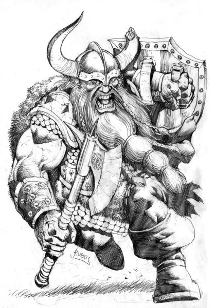 Нарисовать викинга