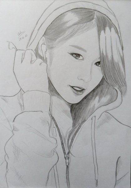 Рисунки кореянок карандашом