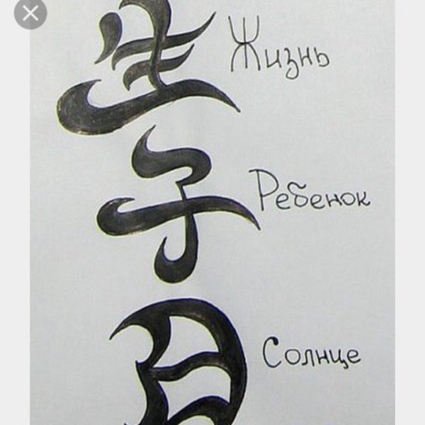 Легкие тату иероглифы