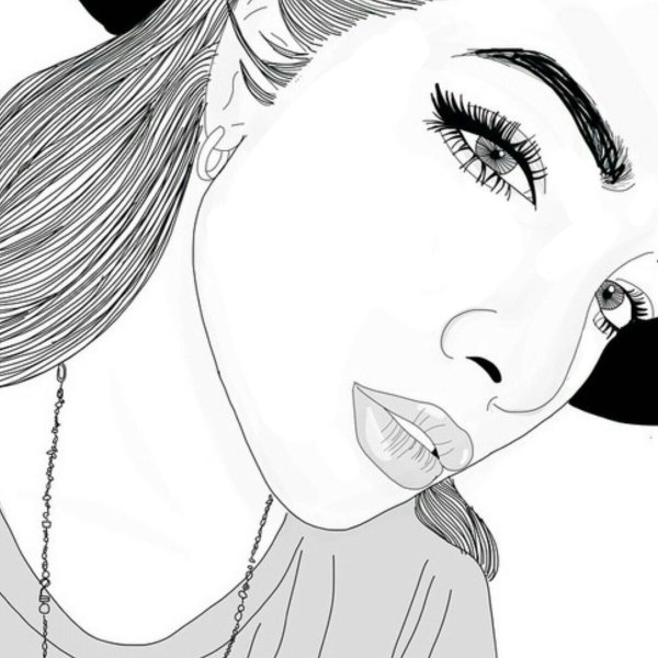 Черно белые рисунки девушек