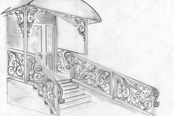 Кованое крыльцо эскиз