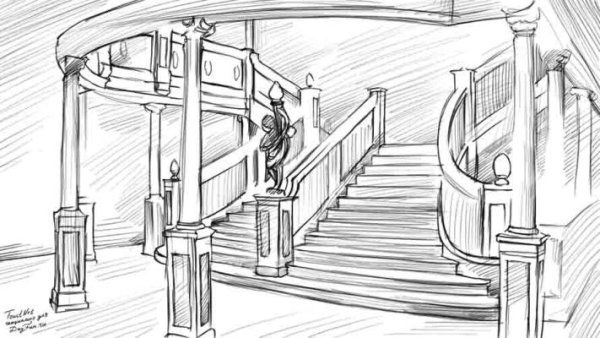 Лестница рисунок карандашом